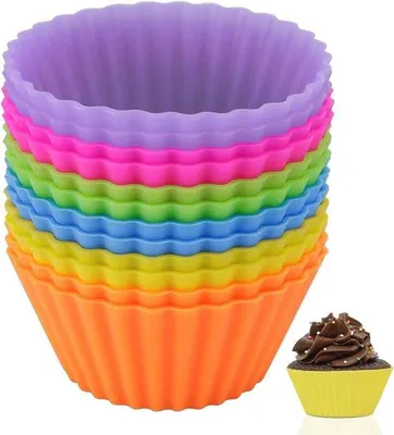 Productafbeelding van Herbruikbare siliconen muffinvormen voor cupcakes - 12 stuks