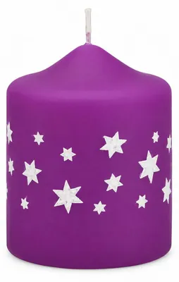 Produktbild von Adventskerzen Estrellas in Samtlook Purple Lila 8 x 6 cm, 4er Set