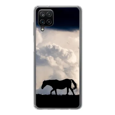 Produktbild von MuchoWow® Handyhülle Schutzhülle Hülle für Samsung Galaxy A12 Pferd - Wolken - Schatten Silikon Softcase Handy Hülle - Bild