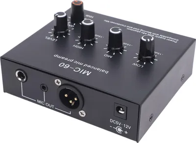 Obrázok produktu pre Mikrofónový predzosilňovač Zlepšenie kvality zvuku 48V napájanie XLR výstup Dynamický a kondenzátorový mikrofónový zosilňovač pre nahrávacie štúdio Živé vysielanie