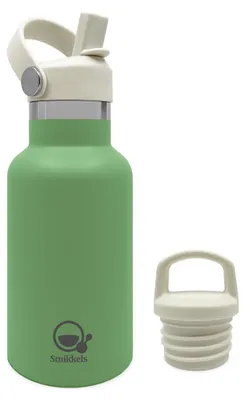 Image de Smikkels Gourde Thermos en acier inoxydable 350ml vert - Gobelet thermique pour enfants école