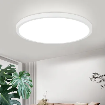 Image de ZMH Plafonnier LED Plafonnier plat Plafonnier blanc froid Éclairage de plafond rond pour chambre à coucher cuisine 24 W 30 cm