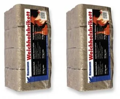 Produktbild von 20 kg Briketts Brennstoffe Weichholzbriketts 2x10 kg