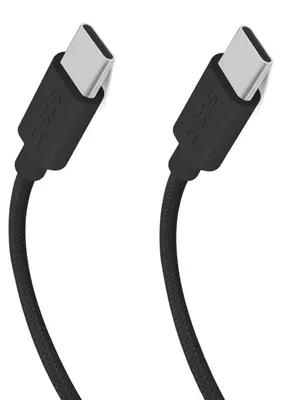 Produktbild von SBS USB-C - USB-C-Textilkabel mit Kabelhalter, 1,5 Meter