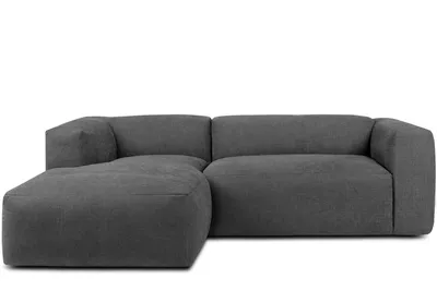 Obrázok produktu pre KONSIMO rohová pohovka ľavá 3/4-miestna s extrémne mäkkým sedadlom "BUFFO", farba popola, tkaná látka, Boho ,237x73x172/96 cm