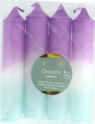 Zdjęcie produktu dla Świeca stołowa na 4 pastelowe kolory dipdye, 5 różnych, 11 cm | 10 sztuk