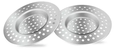 Obrázek produktu pro Síto do odtoku, 2 kusy, nerezová ocel, vnější průměr 7,5 cm, vhodné do kuchyně a koupelny