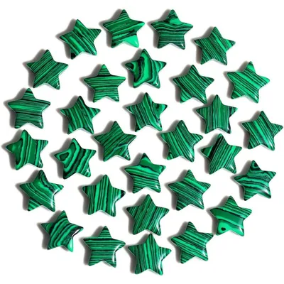 Zdjęcie produktu dla Zestaw kryształów w kolorze zielonym, malachit, 20 sztuk, wymiary 18x18 mm
