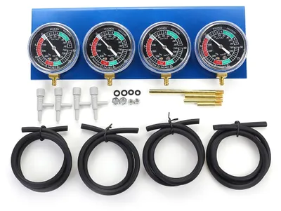 Zdjęcie produktu dla Synchronizator gaźników do motocykli, urządzenie do pomiaru podciśnienia (4-kanałowe), tester synchronizacji, narzędzie diagnostyczne do silników 2- i 4-cylindrowych