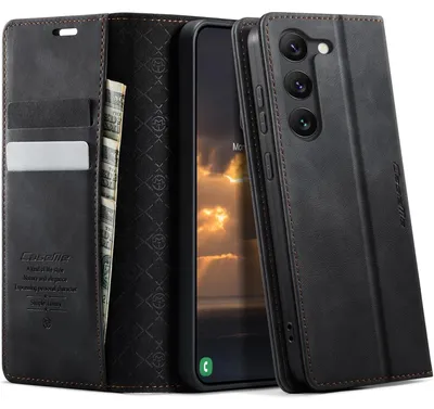 Immagine prodotto di Custodia a libro per Samsung Galaxy S23 5G 6,1'' nera, con scomparto per carte RFID e funzione stand