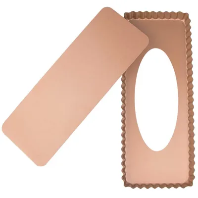 Produktbild von Tarteform Quicheform mit Hebeboden 36x15 cm Rechteckige Quiche Backform Obstkuchenform Tartelette F?rmchen Pie Form in Golden Farbe Antihaftbeschichtung Tortenform Boden