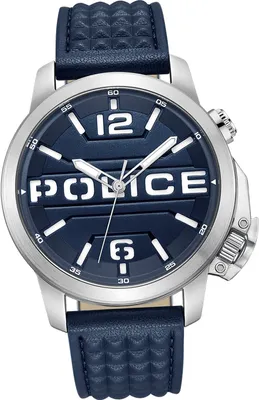 Obrázok produktu pre Pánske kožené hodinky Police s analógovým náramkom tmavomodré Police Automated D2UPOD0021702