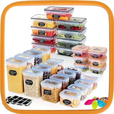 Produktbild von Dosendeckel Hibisaws 31 Vorratsbehälter und Vorratsbehälter mit Deckel, BPA-frei und 100 % luftdicht, transparent, stapelbare Aufbewahrungsbox, Küche,