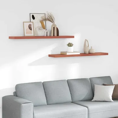 Zdjęcie produktu dla Maison Exclusive – półka ścienna 2 szt. czerwona 120 x 23,5 x 4 cm materiał drewnopochodny