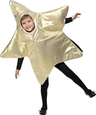 Produktbild von Sternkostüm Gold - Faschingskostüm Kinder Kindergröße: 110-134