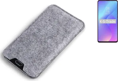 Produktbild von K-S-Trade Filz Handyhülle kompatibel mit Xiaomi Mi 9T Schutzhülle Filztasche Filz Tasche Case Sleeve Handy Hülle Filzhülle grau