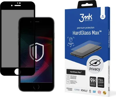 Produktbild von 3mk Display Gehärtetes Glas HardGlass Max Privacy für Apple iPhone 8 0,3mm 9H