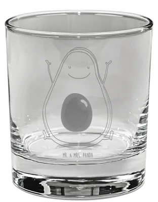 Produktbild von Mr. & Mrs. Panda Tumbler Avocado Glücklich - Transparent - Geschenk, Whiskeyglas, Frucht, Chaos, Freude, Whiskey, Glas, Whiskyglas, Whisky