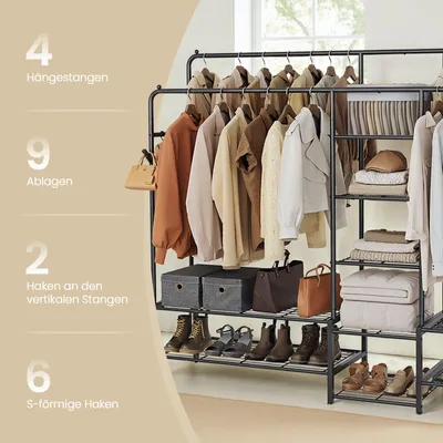Image de Porte-vêtements, armoire ouverte, portant à 9 étagères