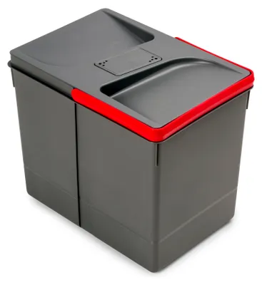 Produktbild von Emuca Recycle-Küchenschubladenbehälter mit geruchsdichtem Deckel, Höhe 266 mm, 1x15 Liter, Kunststoff anthrazitgrau