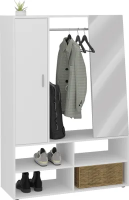 Zdjęcie produktu dla Garderobenschrank >AUMA 1< in weiß - 105x151,3x39,7cm (BxHxT)
