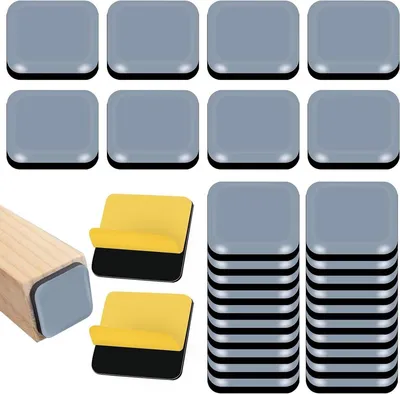 Selbstklebende Teflon Möbelgleiter 20 x 20 mm für Stühle, Boden- und Teppichschutz, Set von 30 für glatte Böden