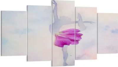 Produktbild von Bild auf Leinwand - Leinwandbild - Ballett Blumen Mädchen Eleganz - 160x85cm - Wand Bild - Wanddeko - Leinwanddruck - Bilder - Kunstdruck - Wanddekoration - Leinwand bilder - Wandkunst - EA160x85-3104
