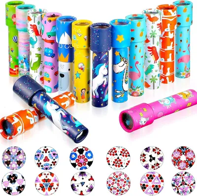 Productafbeelding van Kaleidoscoop voor kinderen - Set van 12 stuks - Speelgoed voor tombola's en weggeefacties - Meerdere kleuren