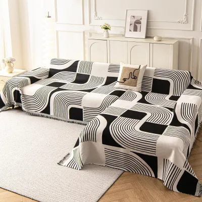 Produktbild von L-förmiger Chenille-Sofaüberwurf, universell und stoffbeständig