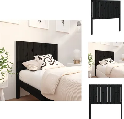 Produktbild von vidaXL Kopfteil Schwarz 95,5x4x100 cm Massivholz Kiefer -  Kopf- & Fußenden
