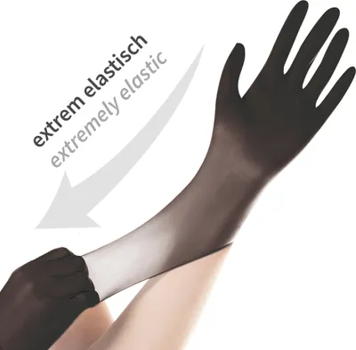 Produktbild von HYGOSTAR Nitril-Handschuh SAFE SUPER STRETCH XL schwarz 100 Stück