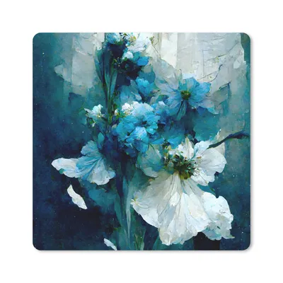 Produktbild von MuchoWow® Mauspad Mousepad Blumen - Blumenstrauß - Farbe - Blau 30x30 cm - Mousepads - Maus Mat - Pad - Mausunterlage - Gaming