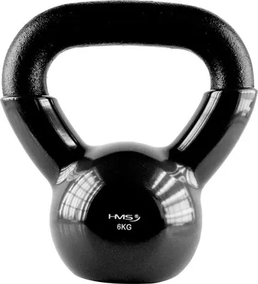 Zdjęcie produktu dla Knv06 Black Kettlebell Żeliwny Pokryty Winylem Hms