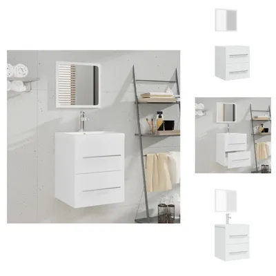 Obrázek produktu pro vidaXL Koupelnová skříňka se zrcadlem bílá 41x38,5x48 cm - Koupelnový nábytek sety