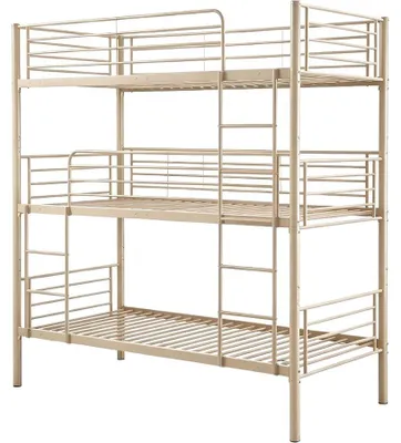 Produktbild von Dreifach-Etagenbett aus Metall "HAVIN" – 90 x 190 cm – Taupe