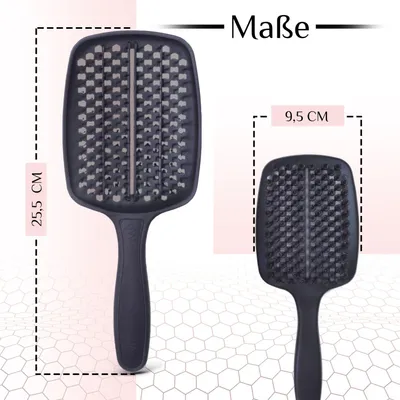 Image de Brosse à cheveux hair2heart sans tiraillements avec poils de sanglier - brosse démêlante double face, soigne les cheveux longs et bouclés pour femmes et hommes - brosse démêlante professionnelle