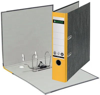Productafbeelding van Leitz 1080-50-15, A4 ordner, wolkenmarmer dessin, 80 mm, geel