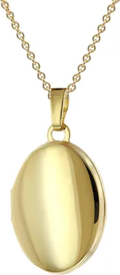 trendor 28963 Medaillon Anhänger Gold 333/8K Mit Vergoldeter Silberkette 1