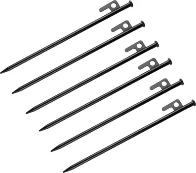 Produktbild von Zeltheringe Camping-Heringe Stabil für Zelt Sandheringe Metall Stahl für harte Böden 6 Stück Schwarz 1cm x 30cm