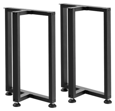 Imagen del producto de Juego de 2 patas de mesa - 450 x 220 x 740 mm - Capacidad de carga de 1000 kg - Acero al carbono - Color negro