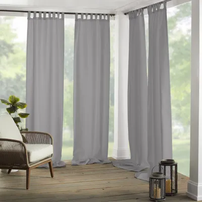 Vorhangpaneel wetterfest 132x224 cm grau Schlaufen