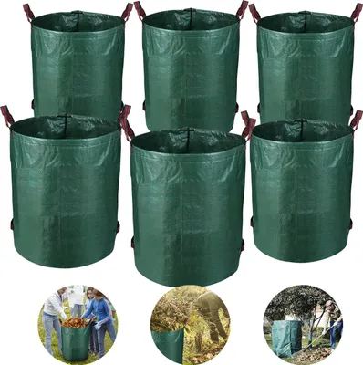 Produktbild von Izrielar Gartensack 6X 272L Laubsack Gartenabfallsack XXL Garten Tasche Rasensack mit Griffen Reißfest Wiederverwendbar