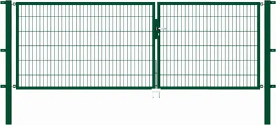 Produktbild von Alberts Doppeltor Flexo mit Zubehör, zum Einbetonieren, grün, Breite 350 cm, Höhe 120 cm