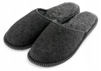 Produktbild von Nowo Herren Pantoffeln Filz Grau Wolle Größe 41