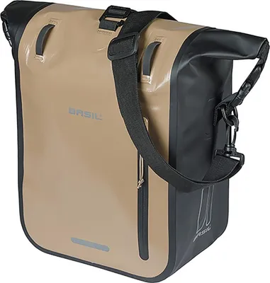 Immagine prodotto di Basil Borsa singola Rivo M sabbia/nero 12-15 L - Borsa da bicicletta con ganci MIK, ...