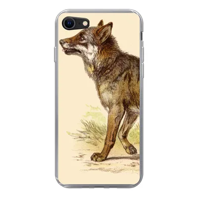 Produktbild von MuchoWow® Handyhülle Schutzhülle Hülle für iPhone 7 Wolf - Raubtier - Pflanzen Silikon Softcase Handy Hülle - Kartenhalter