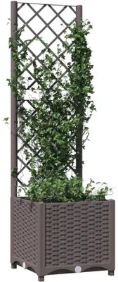 Immagine prodotto di Vaso da giardino rialzato Klimrek 40x40x136 cm in PP marrone, facile da pulire, per balconi o terrazze