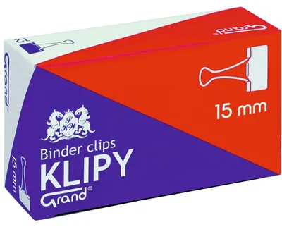 Produktbild von Grand Aktenklemmen 15mm Schwarz 12 Stück