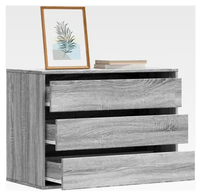 Produktbild von Eckkommode Grau Sonoma 80x41x58 cm Holzschrank und Aufbewahrungskommode