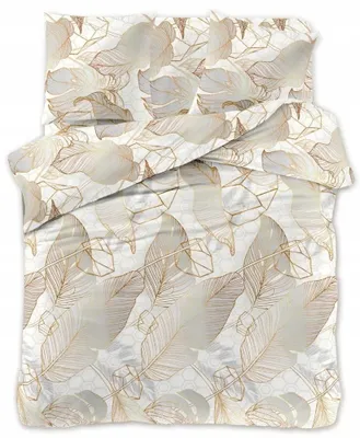 Produktbild von eStilex Satin Bettwäsche Goldene Blätter 140x200 cm